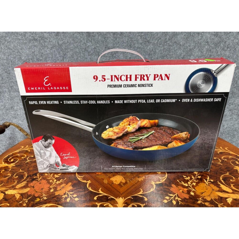 Emeril Lagasse 9.5" Ceramic Nonstick Fry Pan Blue Induction Oven Safe NIB